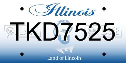 TKD7525 Illinois License Plate