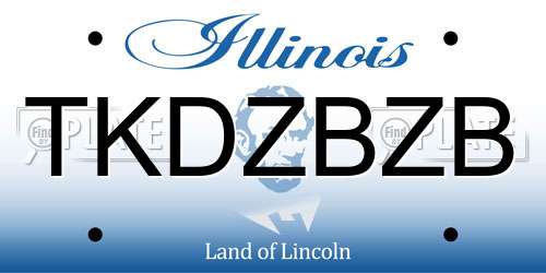 TKDZBZB Illinois License Plate