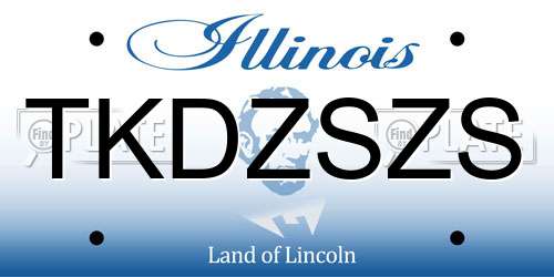 TKDZSZS Illinois License Plate