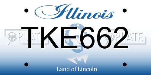TKE662 Illinois License Plate