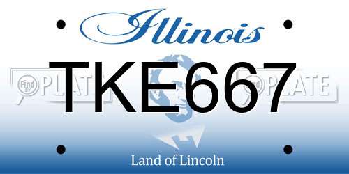 TKE667 Illinois License Plate