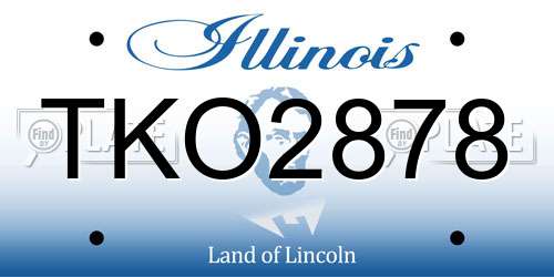 TKO2878 Illinois License Plate