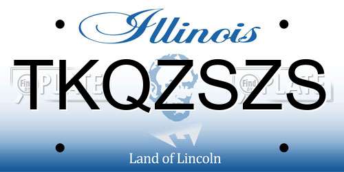 TKQZSZS Illinois License Plate