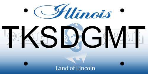 TKSDGMT Illinois License Plate