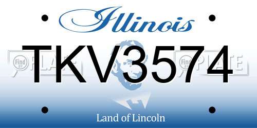 TKV3574 Illinois License Plate