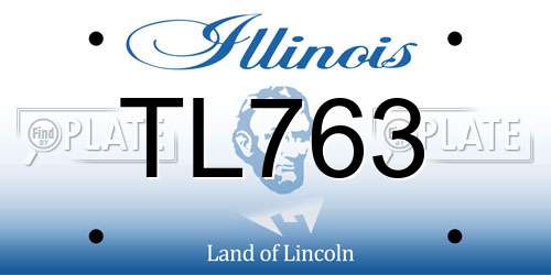 TL763 Illinois License Plate