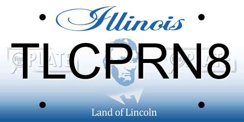 TLCPRN8 Illinois License Plate