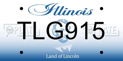 TLG915 Illinois License Plate