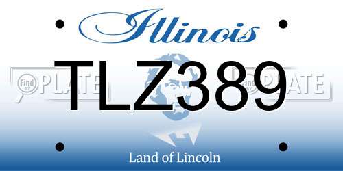 TLZ389 Illinois License Plate