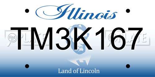 TM3K167 Illinois License Plate
