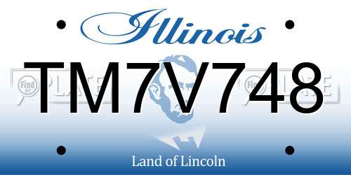 TM7V748 Illinois License Plate