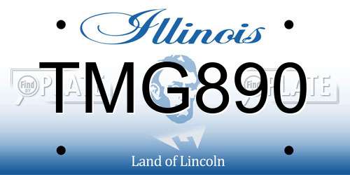 TMG890 Illinois License Plate