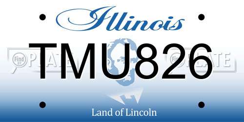 TMU826 Illinois License Plate