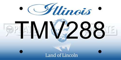 TMV288 Illinois License Plate