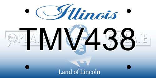 TMV438 Illinois License Plate