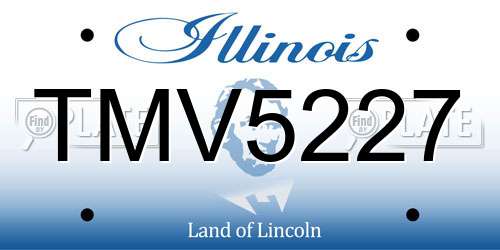 TMV5227 Illinois License Plate