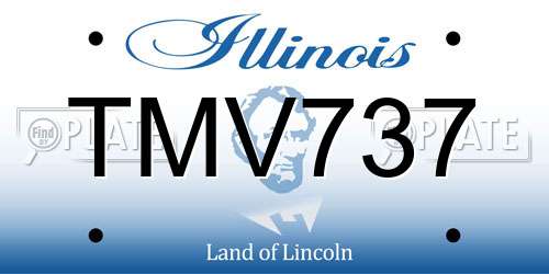 TMV737 Illinois License Plate