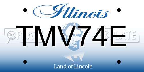TMV74E Illinois License Plate