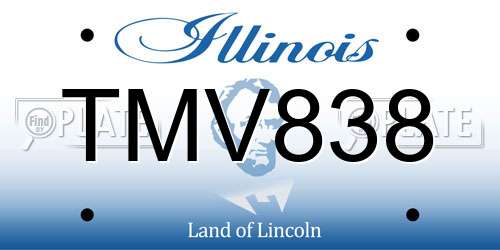 TMV838 Illinois License Plate