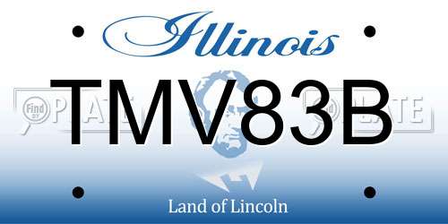TMV83B Illinois License Plate