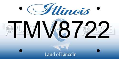 TMV8722 Illinois License Plate