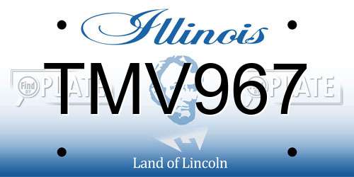 TMV967 Illinois License Plate