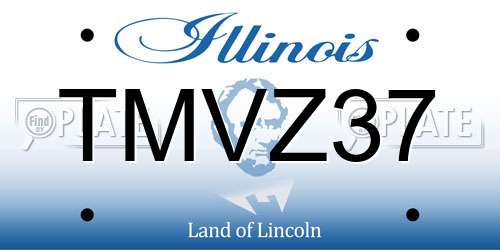 TMVZ37 Illinois License Plate