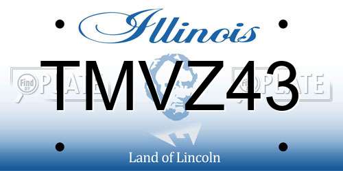 TMVZ43 Illinois License Plate