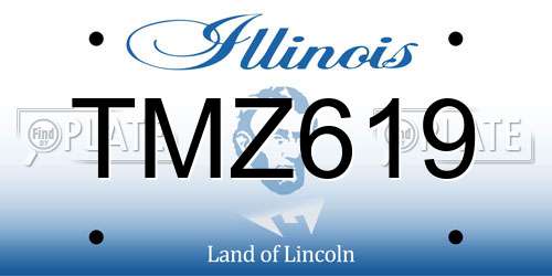 TMZ619 Illinois License Plate