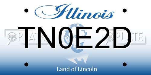 TN0E2D Illinois License Plate