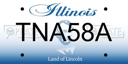 TNA58A Illinois License Plate