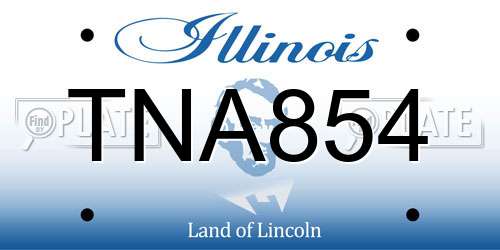 TNA854 Illinois License Plate