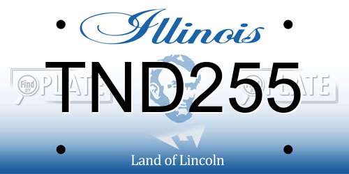 TND255 Illinois License Plate