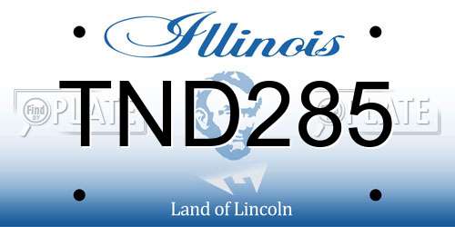 TND285 Illinois License Plate