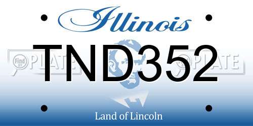 TND352 Illinois License Plate
