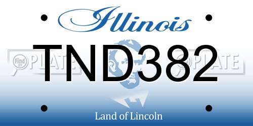 TND382 Illinois License Plate
