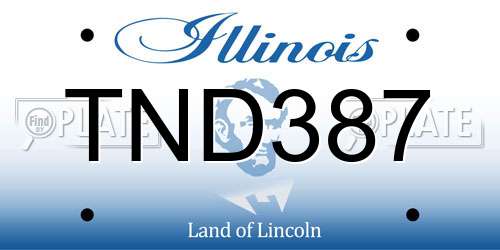TND387 Illinois License Plate