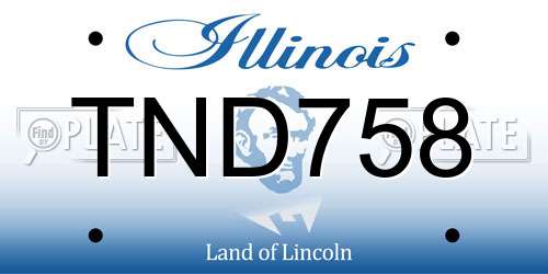 TND758 Illinois License Plate