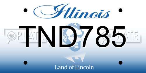 TND785 Illinois License Plate