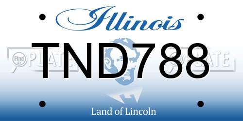 TND788 Illinois License Plate