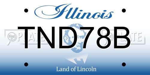 TND78B Illinois License Plate