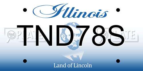 TND78S Illinois License Plate
