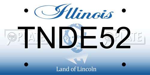 TNDE52 Illinois License Plate
