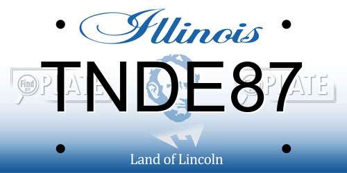 TNDE87 Illinois License Plate