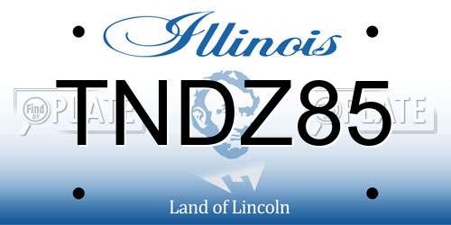 TNDZ85 Illinois License Plate