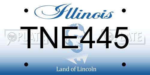 TNE445 Illinois License Plate