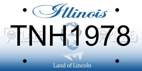TNH1978 Illinois License Plate