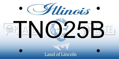 TNO25B Illinois License Plate