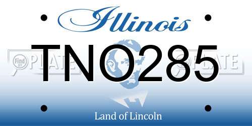 TNO285 Illinois License Plate