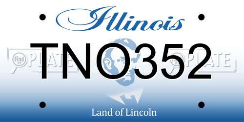 TNO352 Illinois License Plate